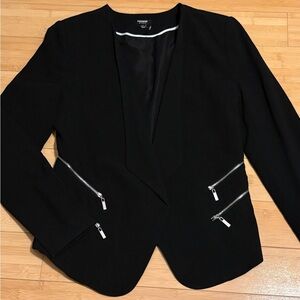 Premise Soft Grunge Women's Black Blazer with Zipper Detail Size 8
